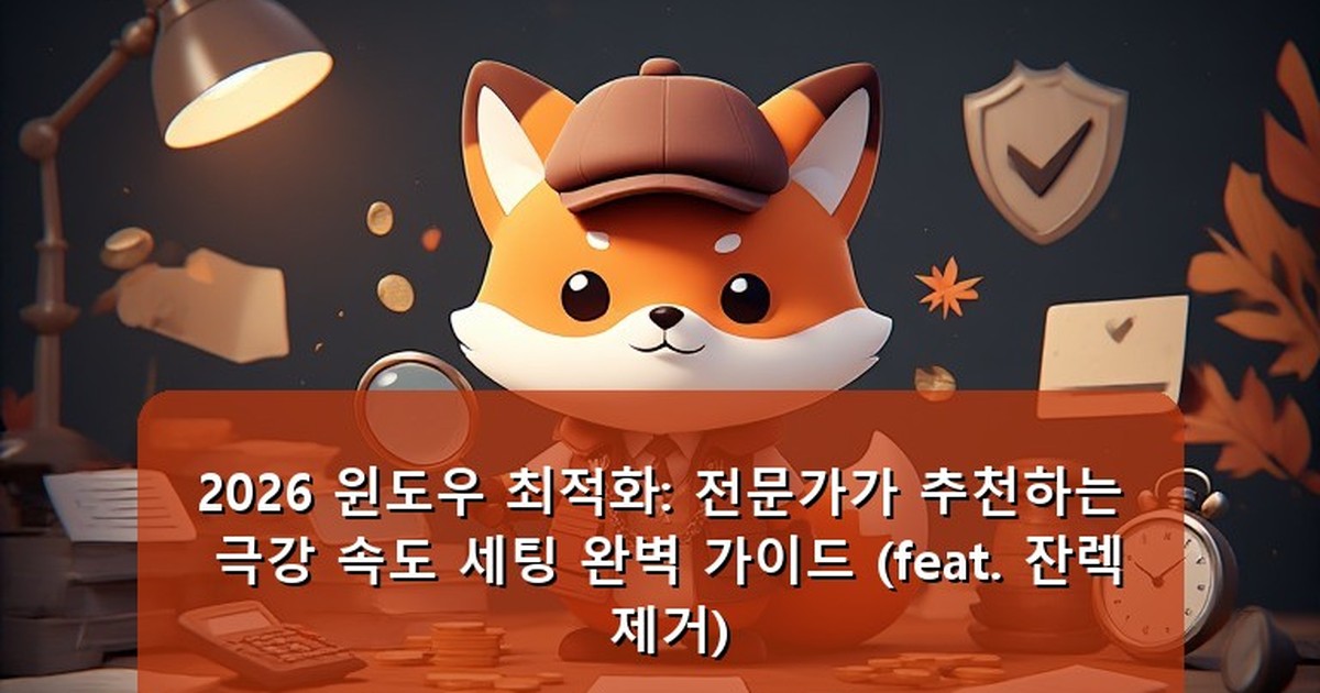 윈도우 최적화 - tech.whcksdid.kr 캐릭터