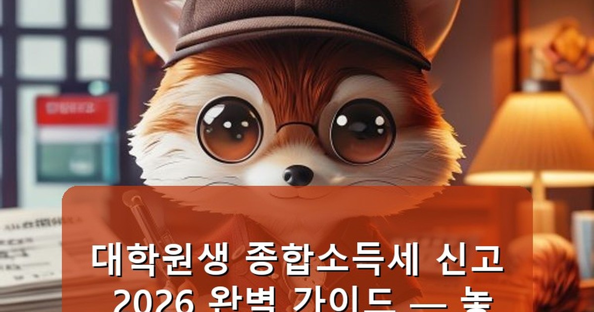 종합소득세 신고 대학원생 2026 - tech.whcksdid.kr 캐릭터